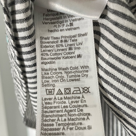 J Crew Factory Striped Pop Over Linen Blend Tunic Top. Size Medium - Picture 9 of 12